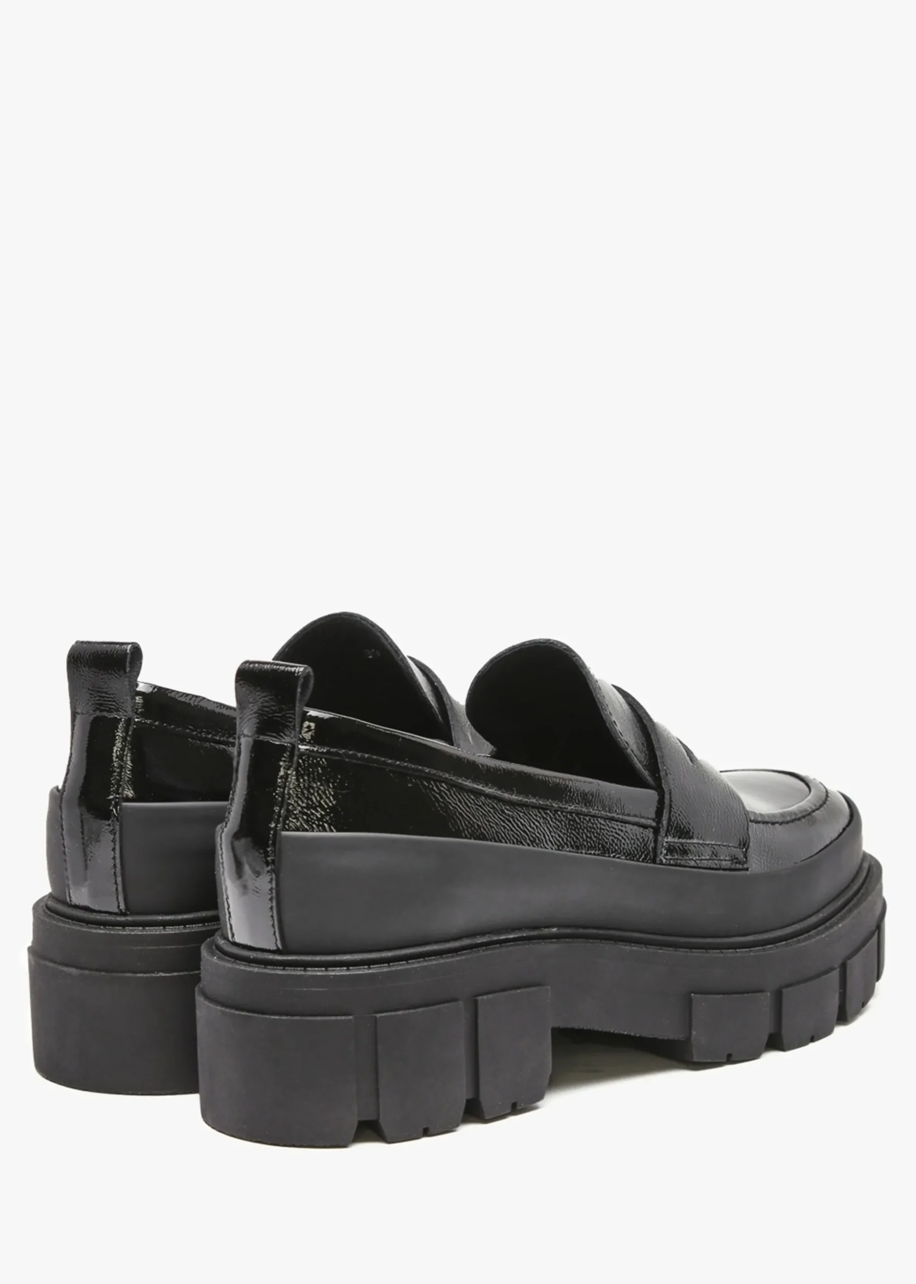 Treasure Black Patent Leather Chunky Loafers