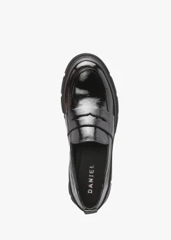 Treasure Black Patent Leather Chunky Loafers
