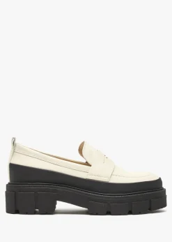 Treasure Cream Leather Chunky Loafers