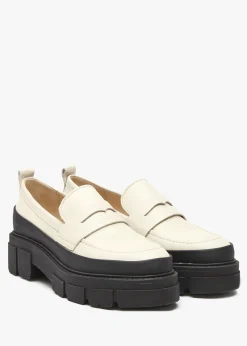 Treasure Cream Leather Chunky Loafers