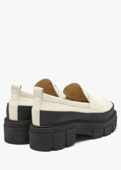 Treasure Cream Leather Chunky Loafers