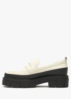 Treasure Cream Leather Chunky Loafers