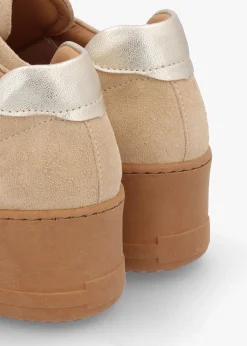 Tred Beige Suede Laceless Flatform Trainers