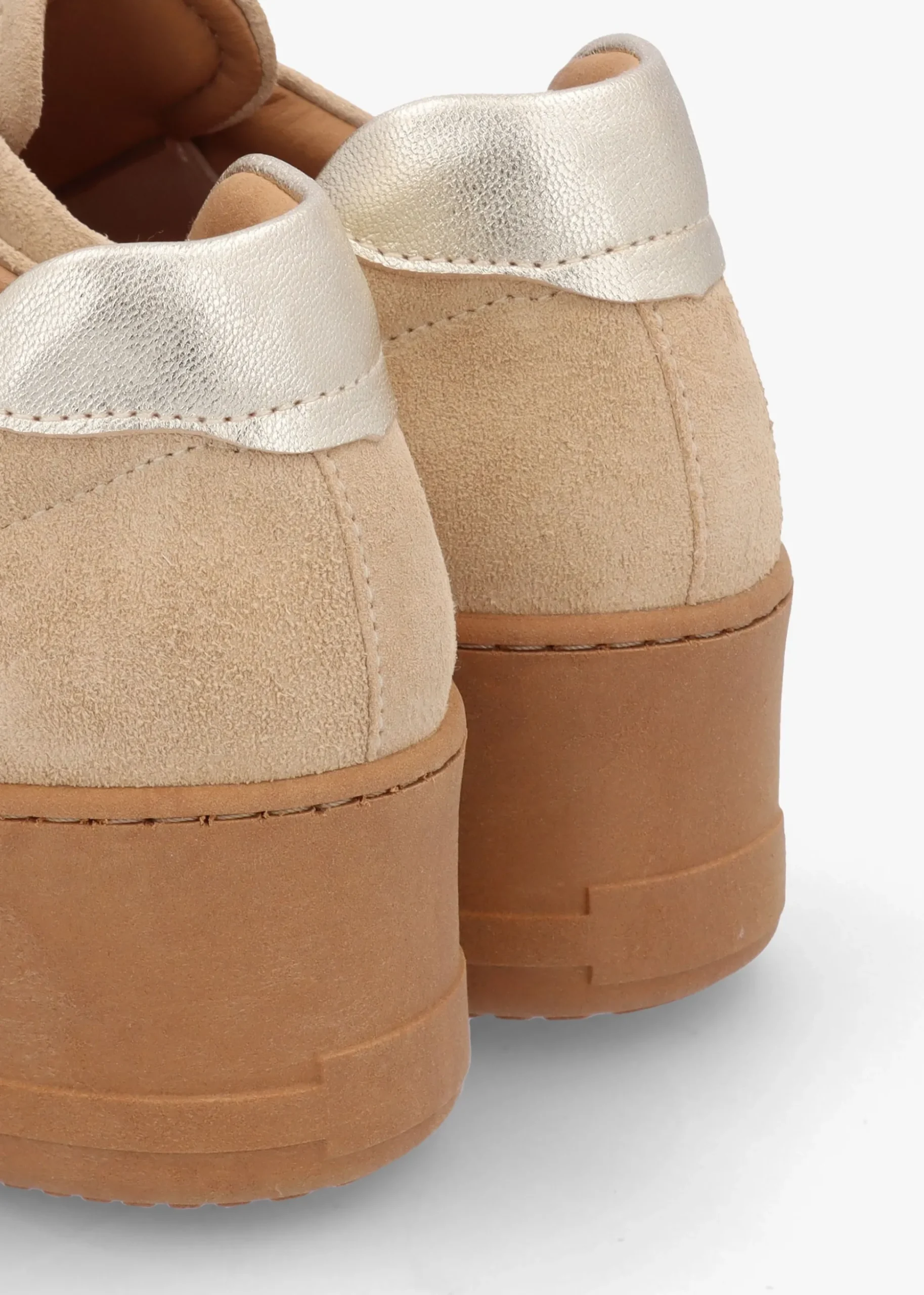 Tred Beige Suede Laceless Flatform Trainers