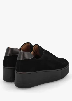 Tred Black Suede Laceless Flatform Trainers
