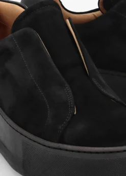 Tred Black Suede Laceless Flatform Trainers