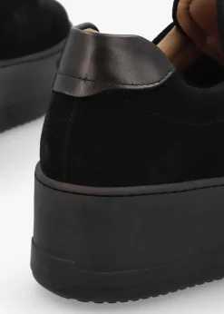 Tred Black Suede Laceless Flatform Trainers