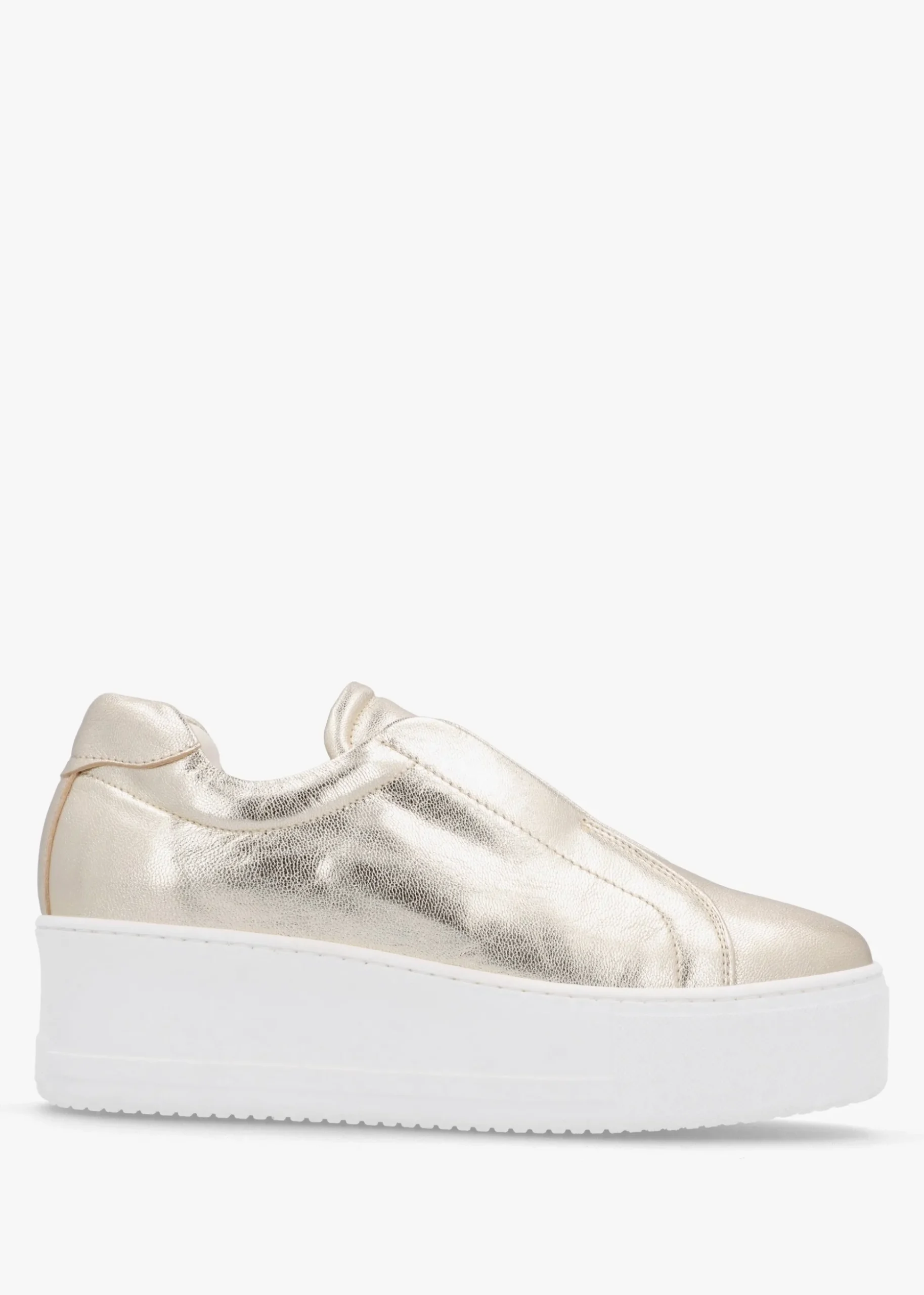 Tred Gold Leather Laceless Flatform Trainers