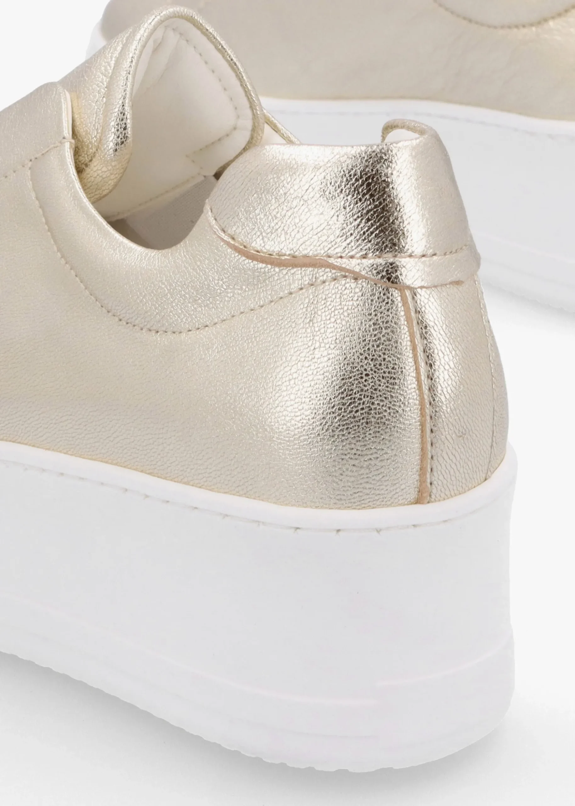 Tred Gold Leather Laceless Flatform Trainers