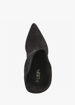 Tully Black Suede Rouched Wedge Calf Boots
