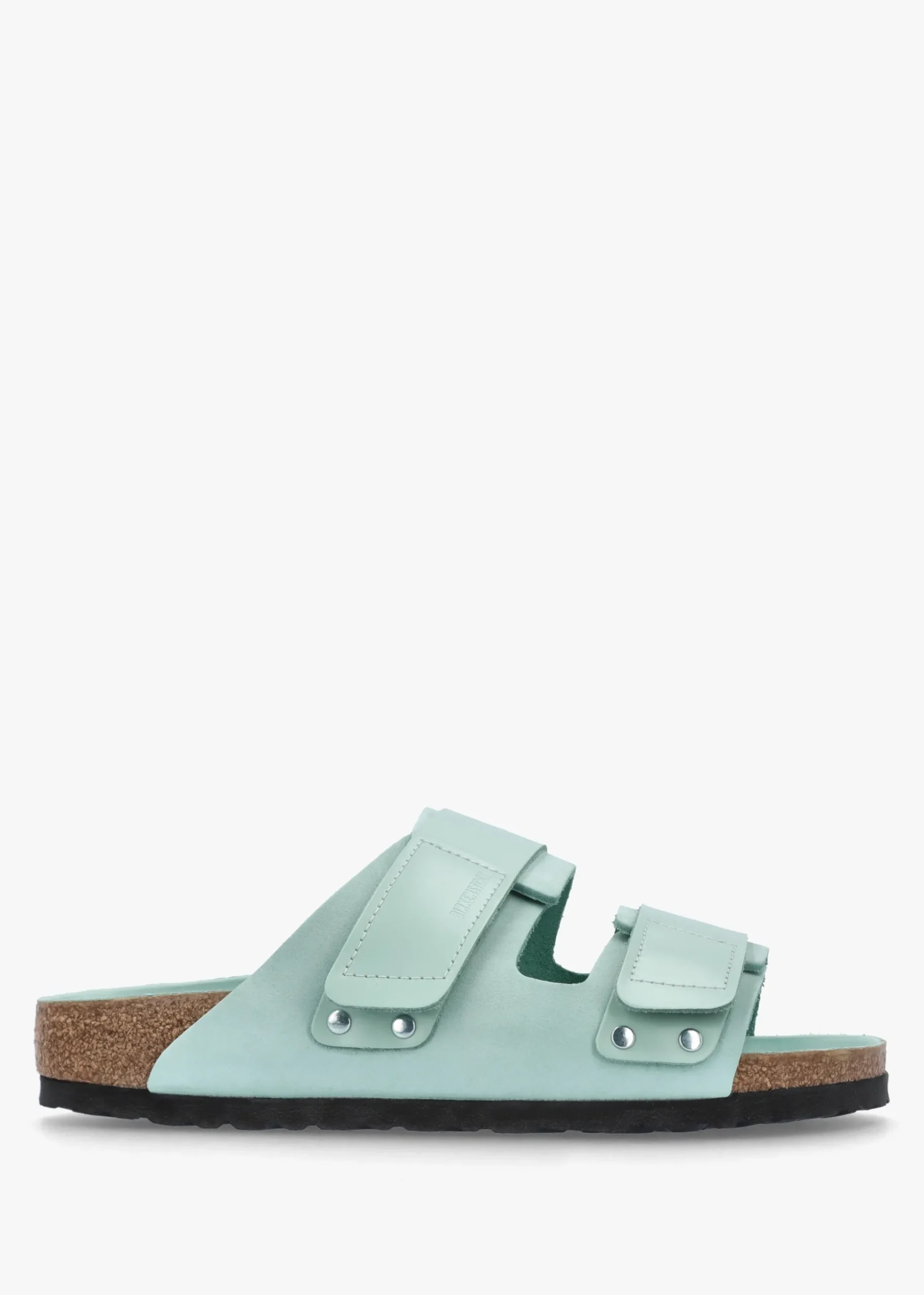 Uji Surf Green Nubuck Leather Two Bar Mules