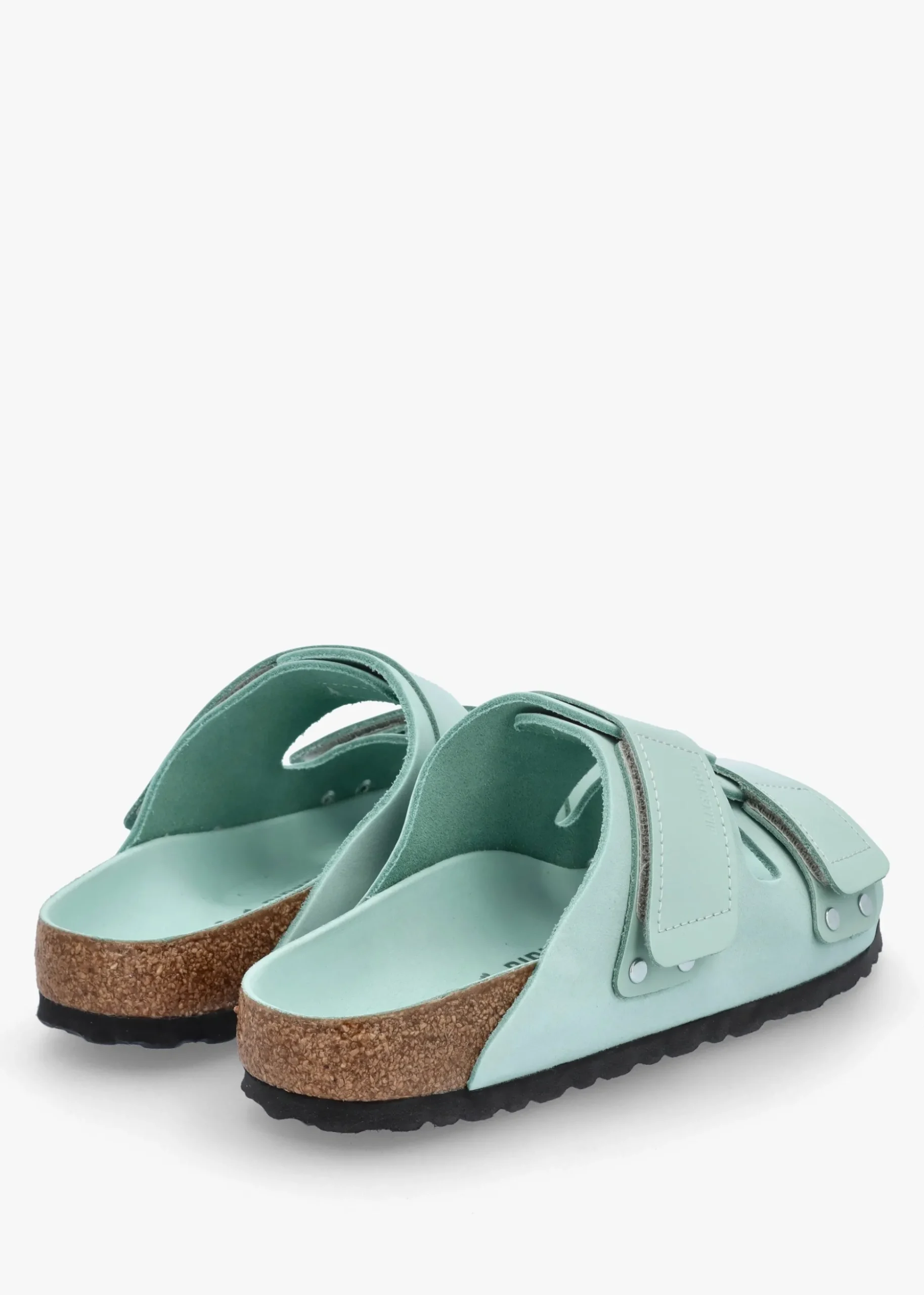 Uji Surf Green Nubuck Leather Two Bar Mules