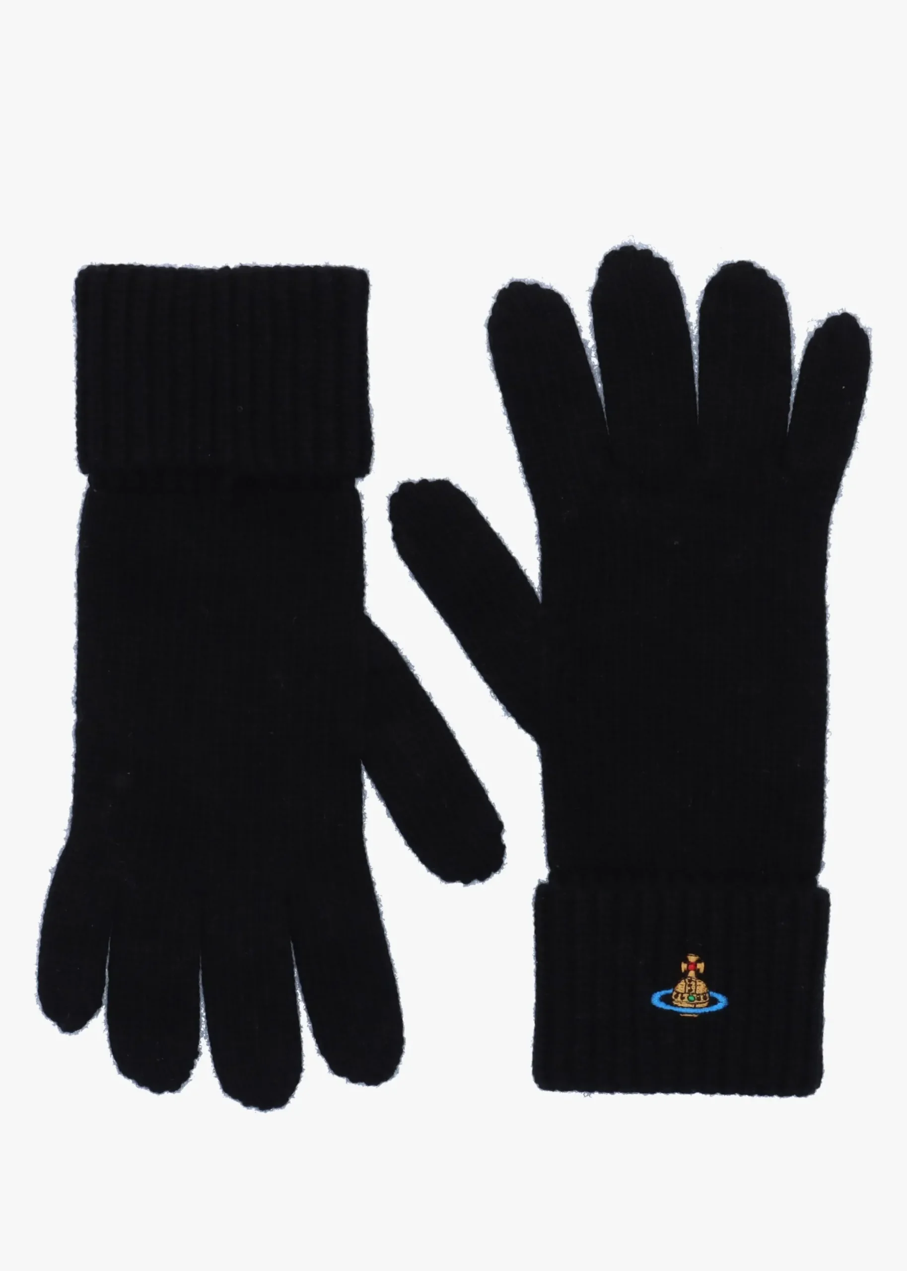 Unisex Sporty Black Wool Gloves