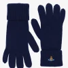 Unisex Sporty Navy Blue Wool Gloves