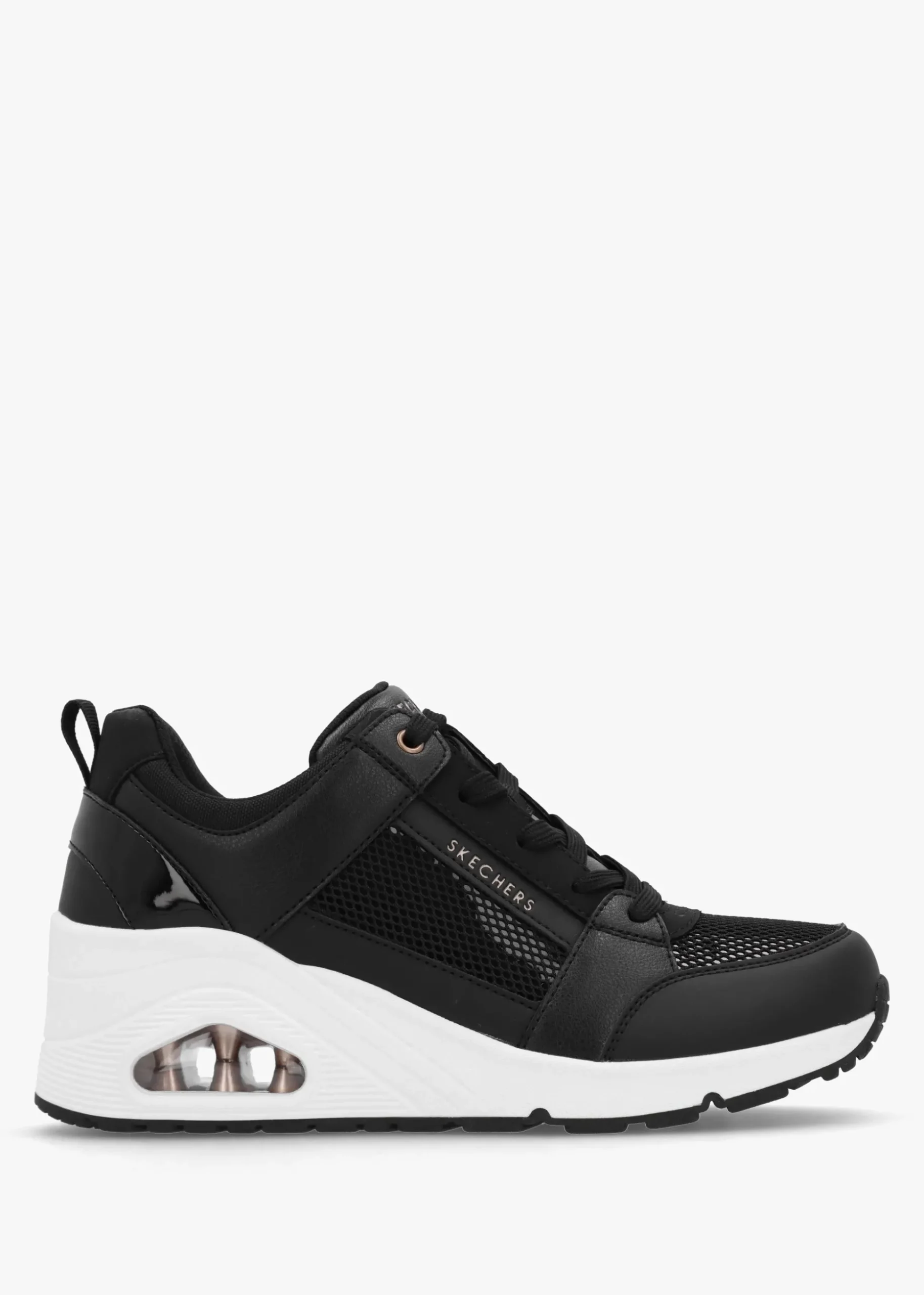 Uno Everything Nice Black Wedge Trainers