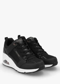 Uno Everything Nice Black Wedge Trainers