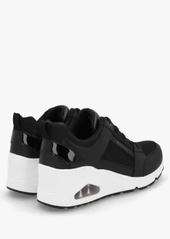 Uno Everything Nice Black Wedge Trainers