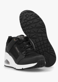 Uno Everything Nice Black Wedge Trainers