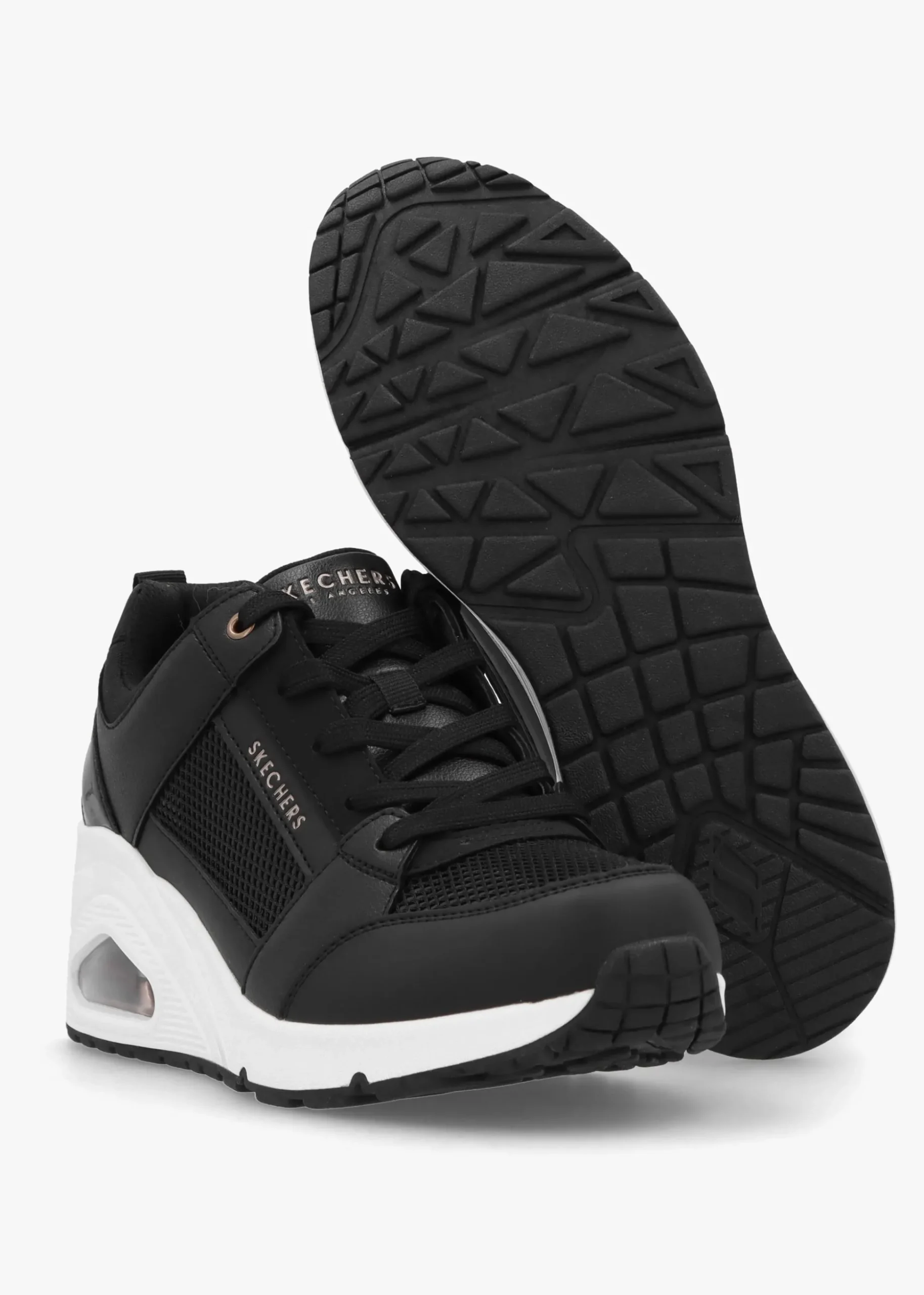 Uno Everything Nice Black Wedge Trainers