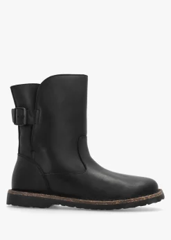 Uppsala Shearling Black Leather Ankle Boots