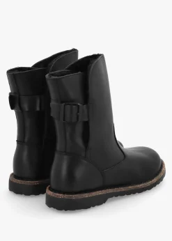 Uppsala Shearling Black Leather Ankle Boots