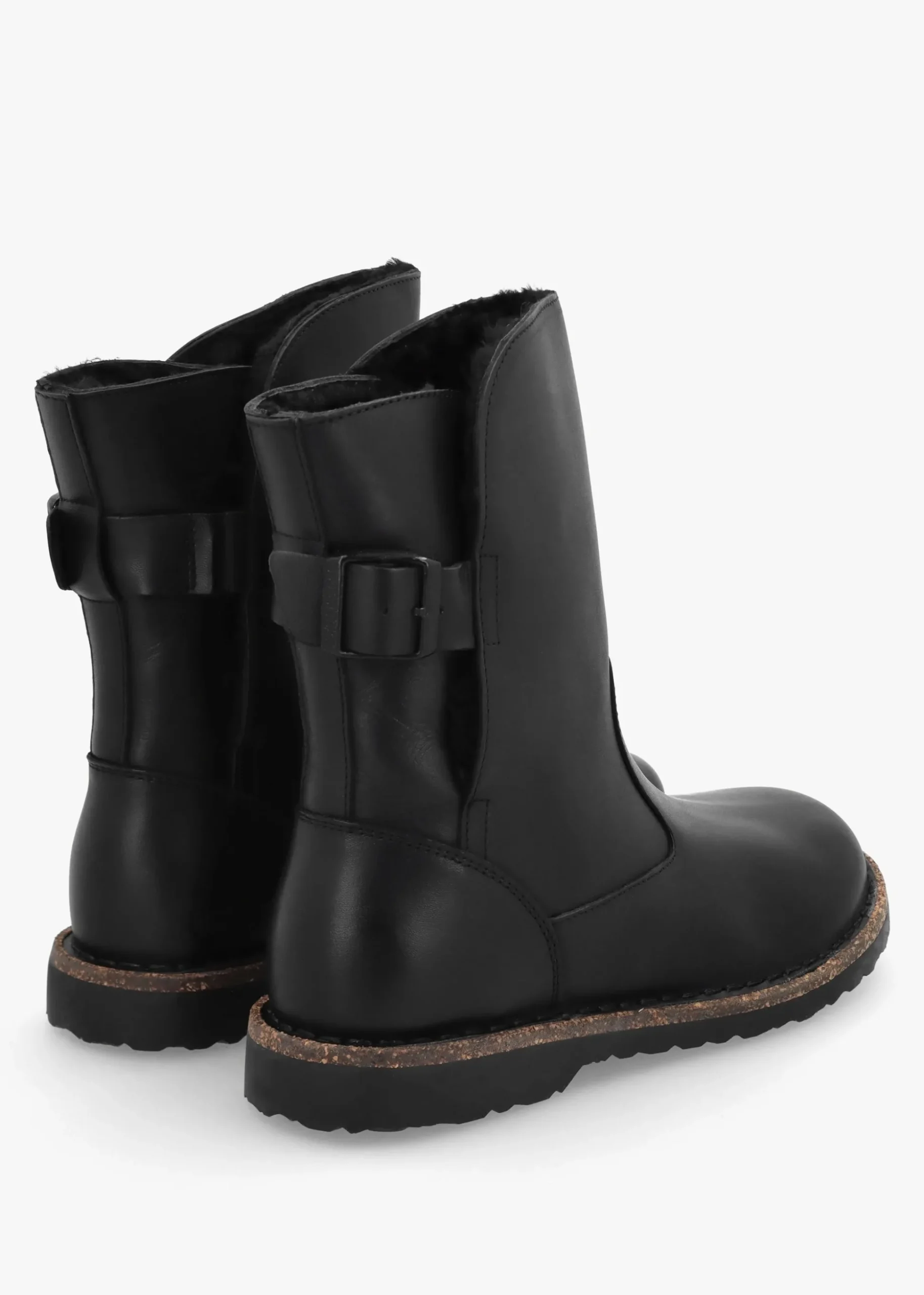 Uppsala Shearling Black Leather Ankle Boots