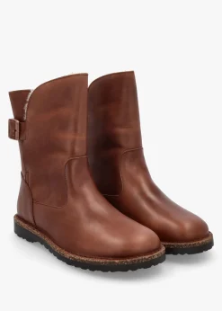 Uppsala Shearling Cognac Leather Ankle Boots