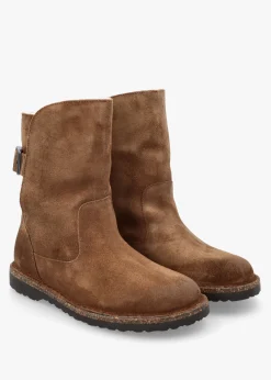 Uppsala Shearling Dark Tea Suede Ankle Boots