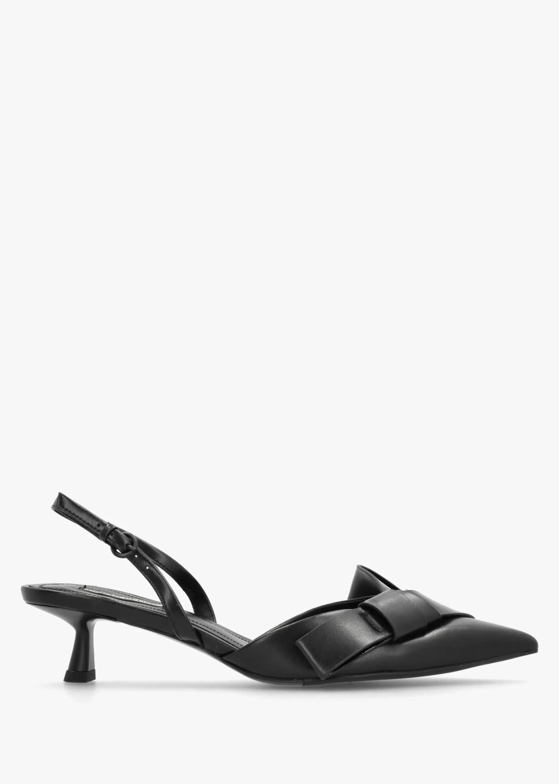 Urbie Black Kitten Heel Sling Backs