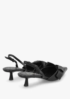 Urbie Black Kitten Heel Sling Backs