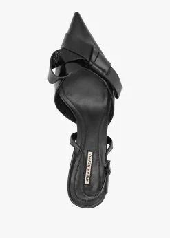 Urbie Black Kitten Heel Sling Backs