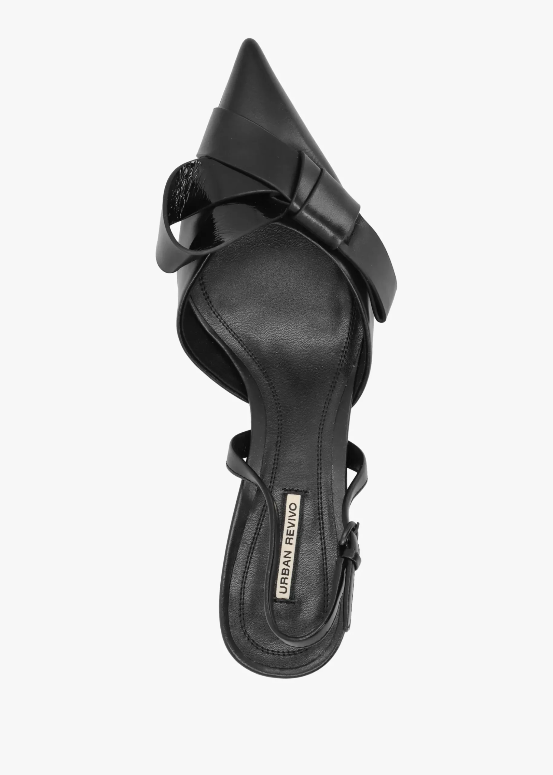 Urbie Black Kitten Heel Sling Backs
