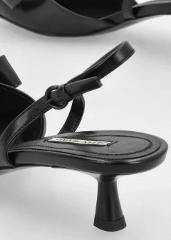 Urbie Black Kitten Heel Sling Backs