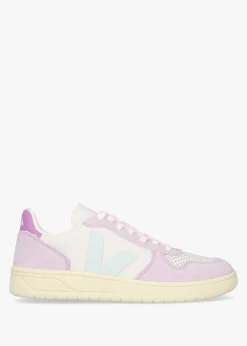 V-10 Leather Gravel Menthol Parme Trainers