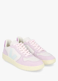 V-10 Leather Gravel Menthol Parme Trainers