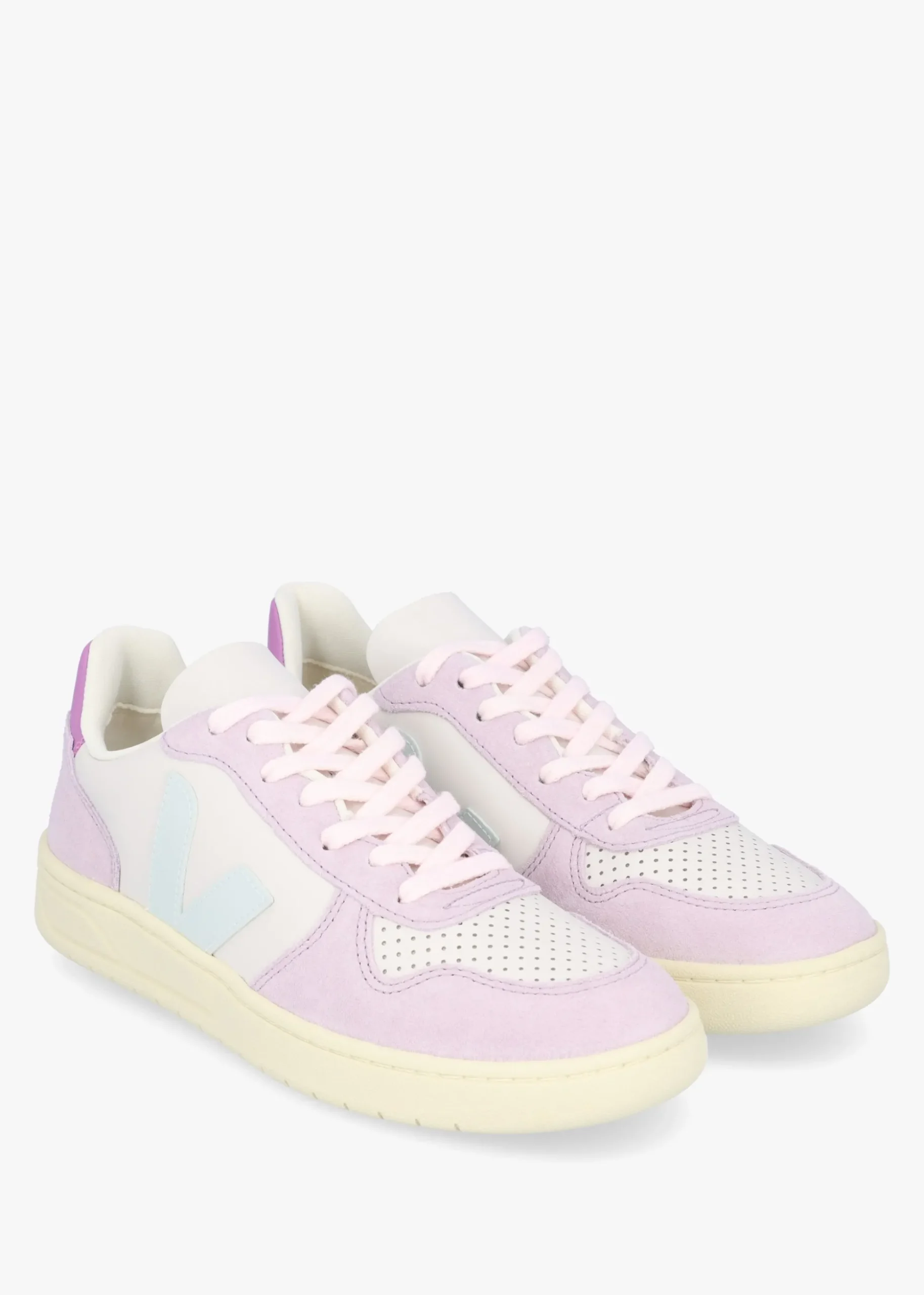 V-10 Leather Gravel Menthol Parme Trainers