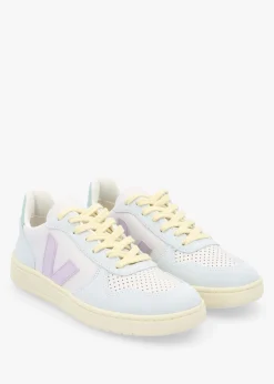 V-10 Leather Gravel Parme Menthol Trainers