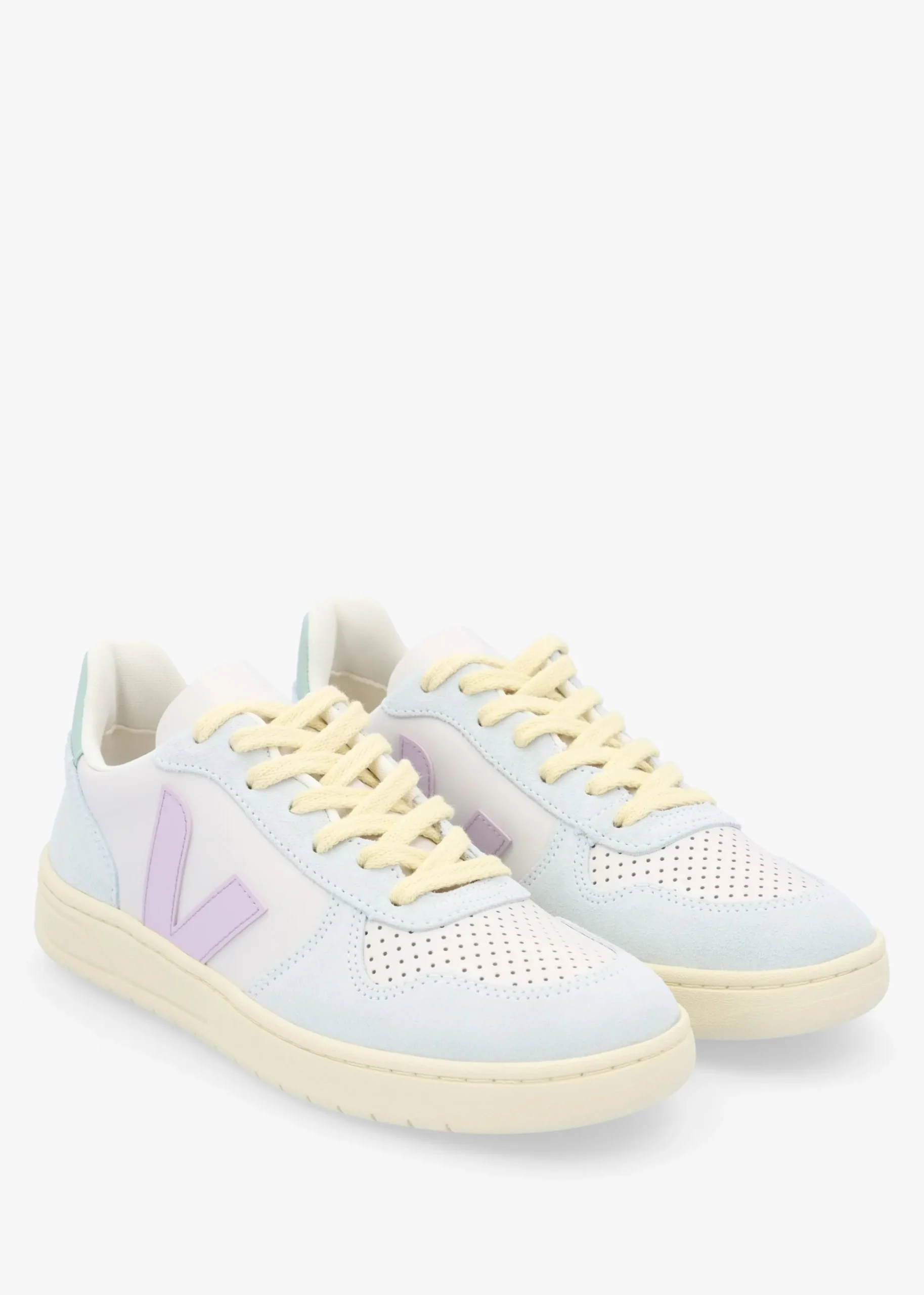 V-10 Leather Gravel Parme Menthol Trainers