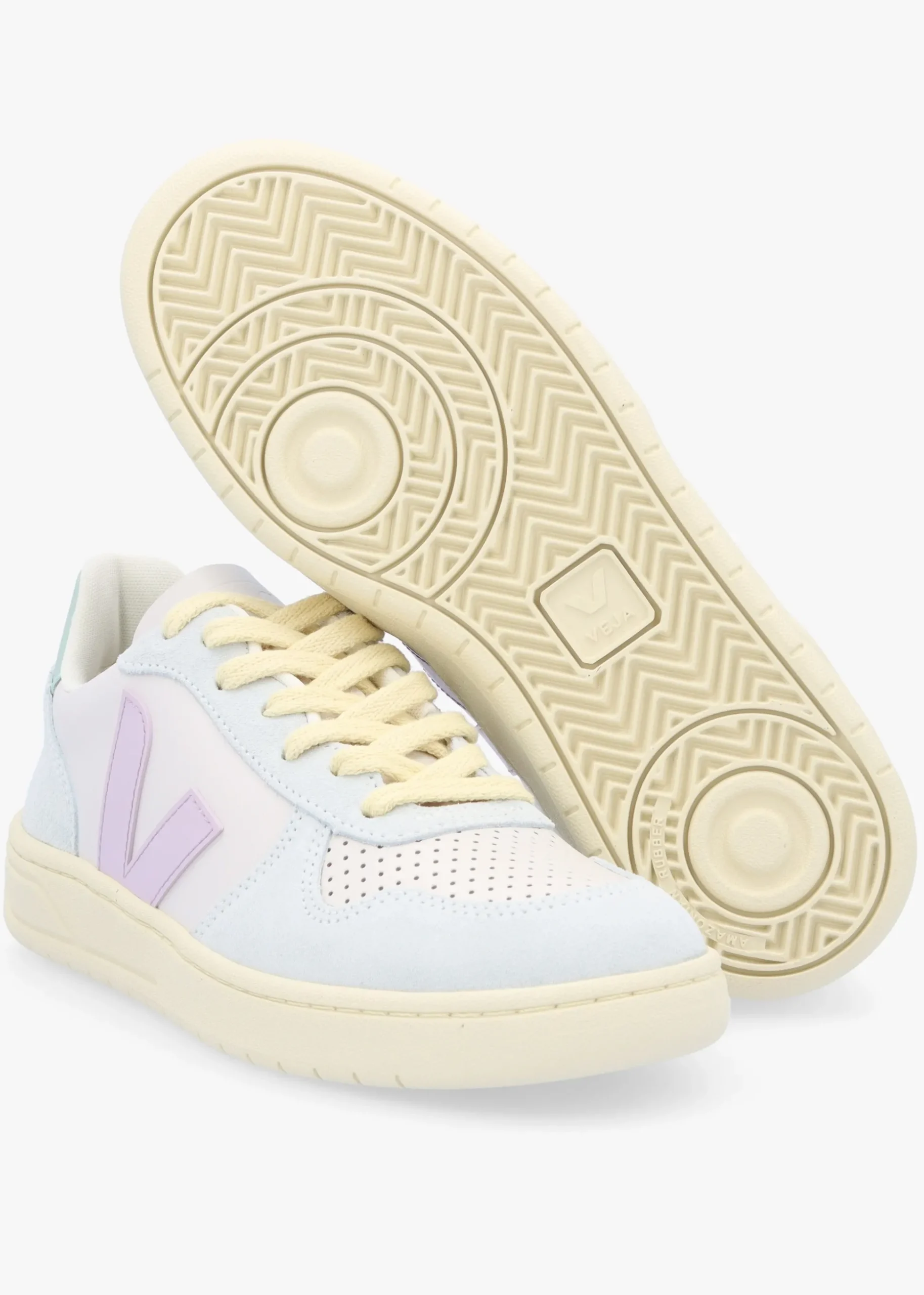 V-10 Leather Gravel Parme Menthol Trainers