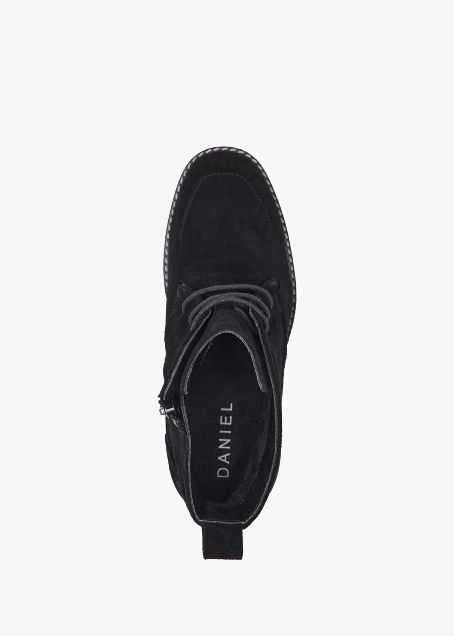 Vesta Black Suede Lace Up Block Heel Ankle Boots