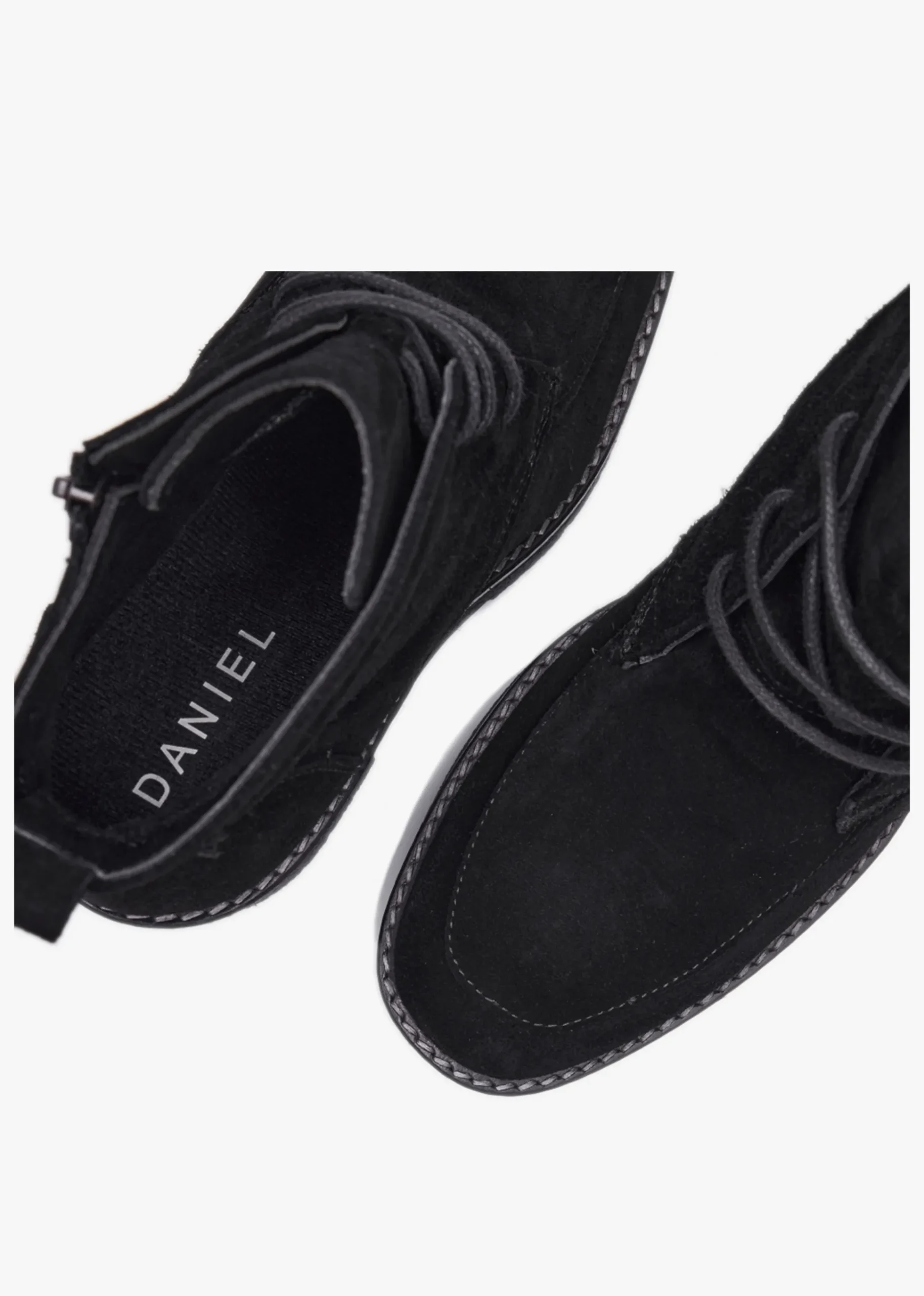 Vesta Black Suede Lace Up Block Heel Ankle Boots
