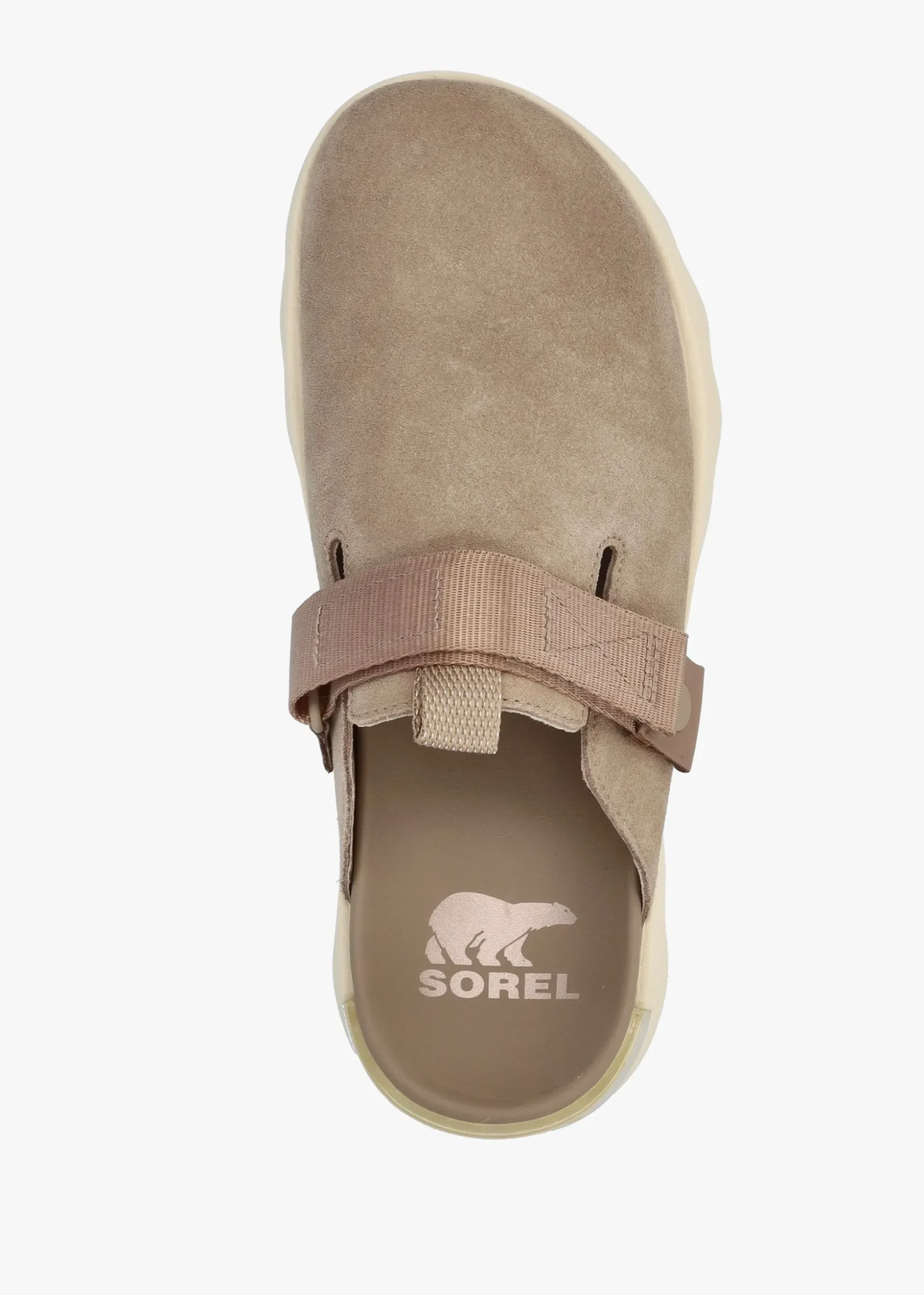 Viibe Omega Taupe Honey White Suede Clogs
