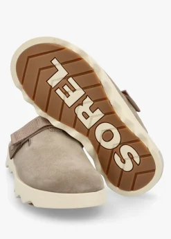 Viibe Omega Taupe Honey White Suede Clogs