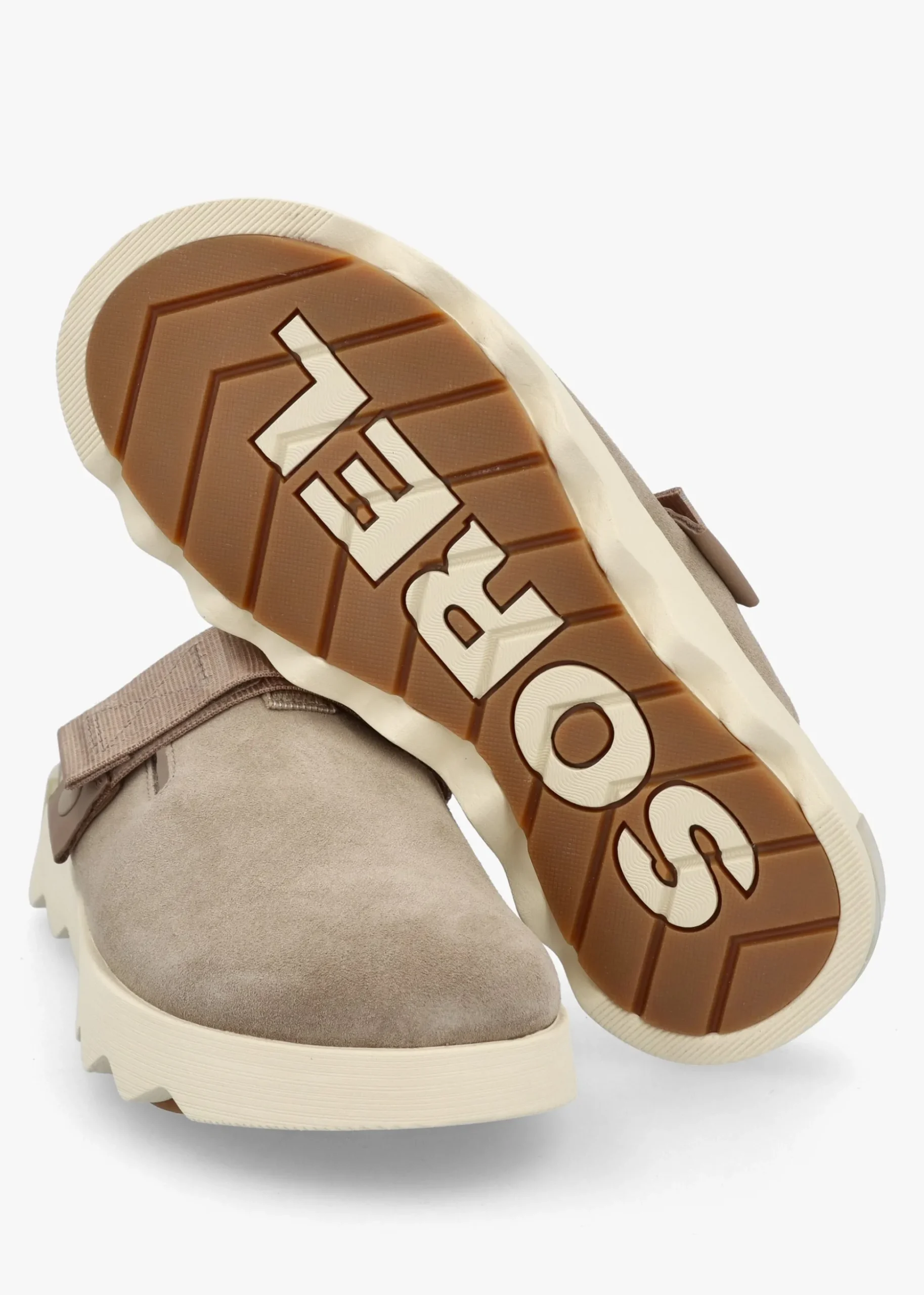 Viibe Omega Taupe Honey White Suede Clogs