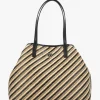 Vikky II Natural Black Beachy Tote Bag
