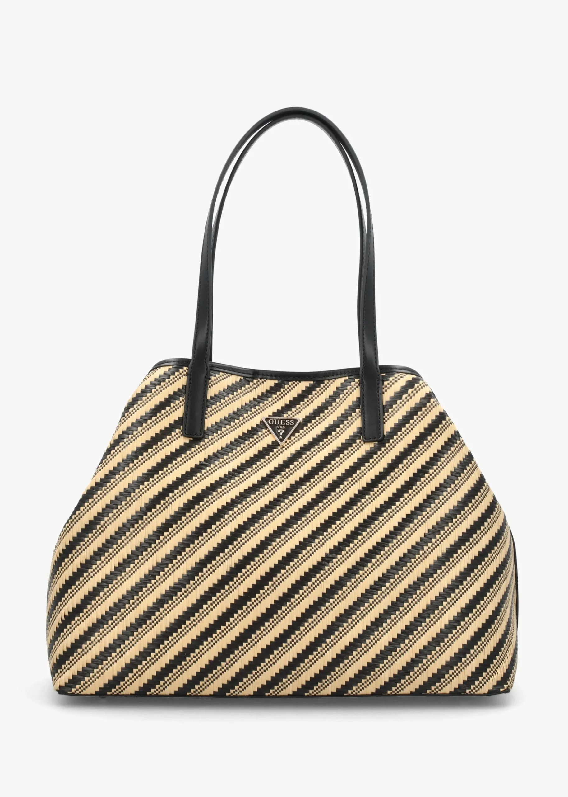 Vikky II Natural Black Beachy Tote Bag