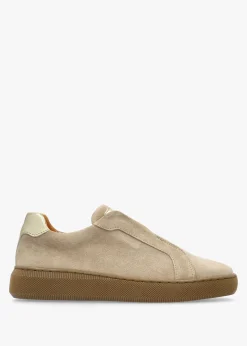Viola Beige Suede Low Profile Trainers