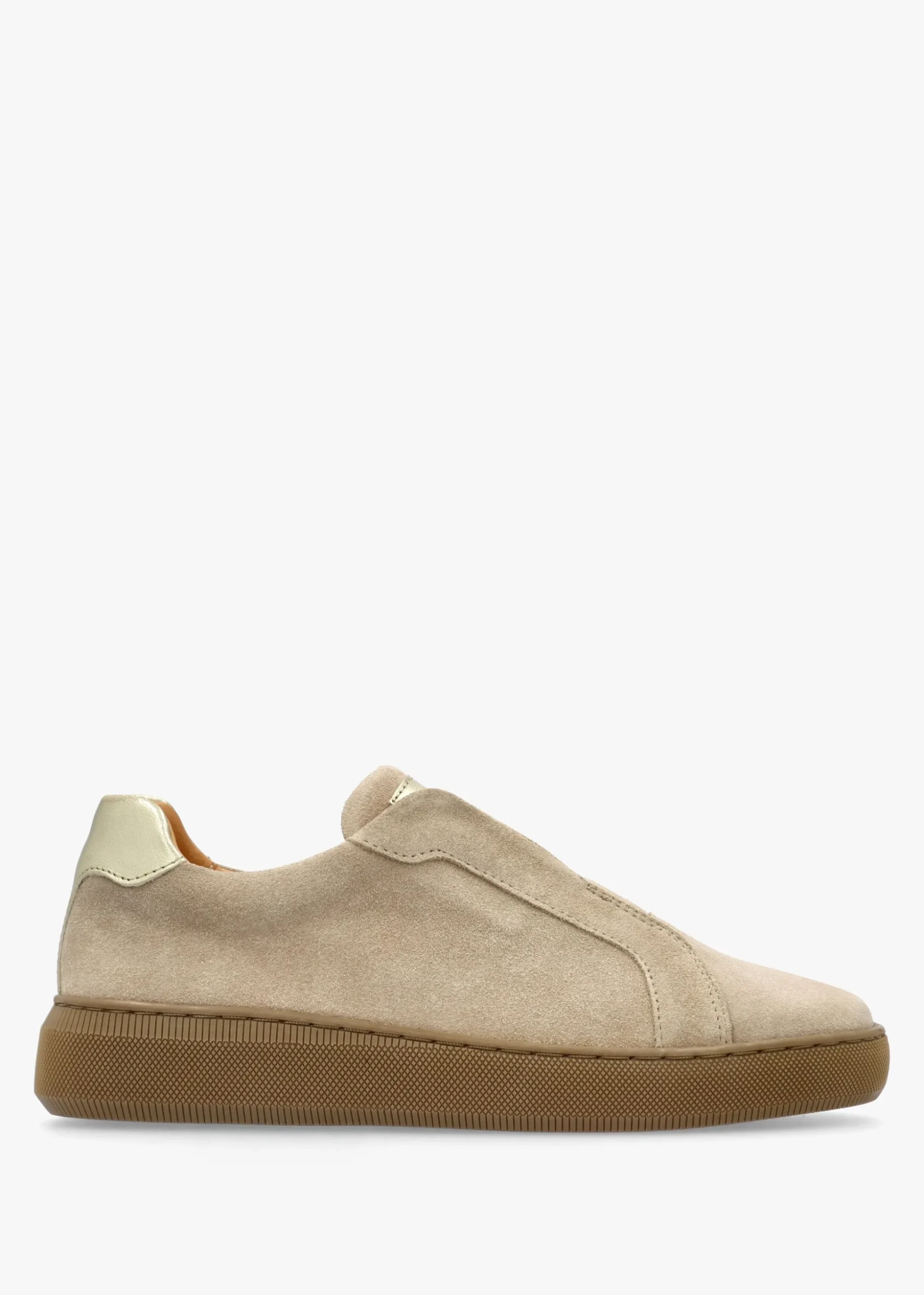 Viola Beige Suede Low Profile Trainers
