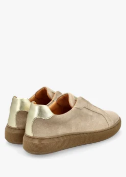 Viola Beige Suede Low Profile Trainers
