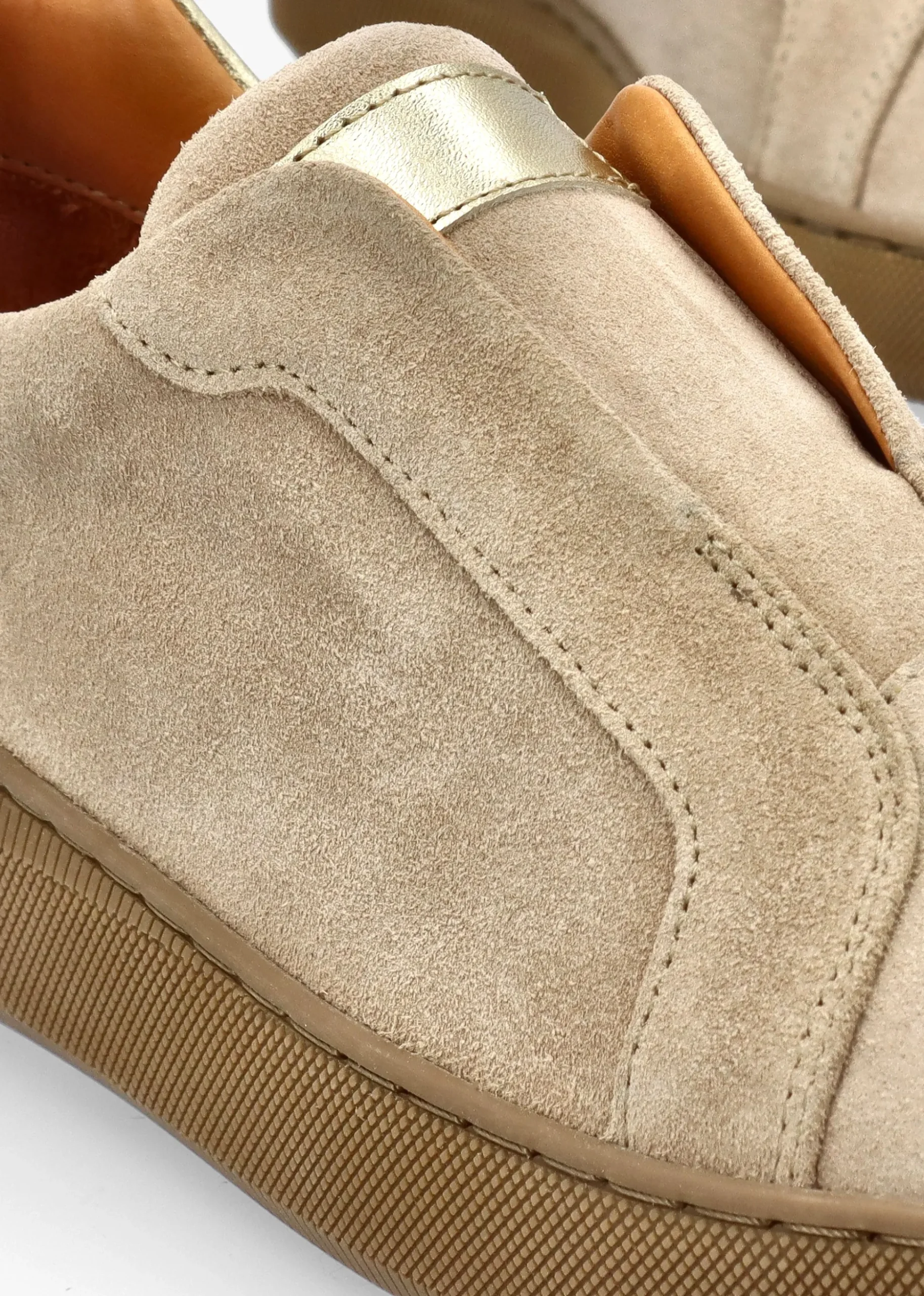 Viola Beige Suede Low Profile Trainers